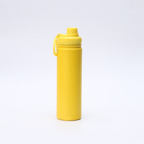 Yellow Portable Travel Thermos Bottle - Leakproof Stainless Steel Flask with Carry Handle (22oz - 660ml)