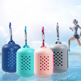 Pink Quick Dry Cooling Towel Set (2 Pack) - Microfiber Sport Towels with Silicone Cases & Carabiners