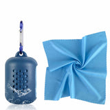 Light Blue Quick Dry Cooling Towel Set (2 Pack) - Microfiber Sport Towels with Silicone Cases & Carabiners