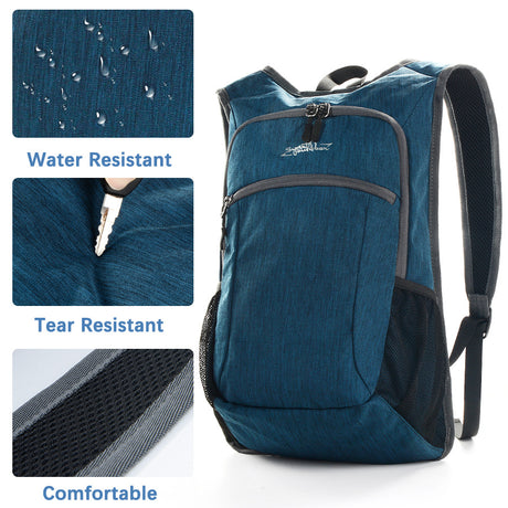 Black Ultra Lightweight Packable Backpack - Foldable Daypack for Hiking & Travel