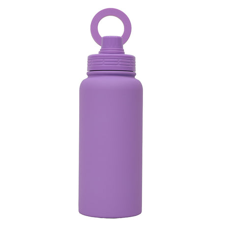 Purple Premium 35oz Stainless Steel Insulated Sports Bottle with Magnetic Phone Holder Lid