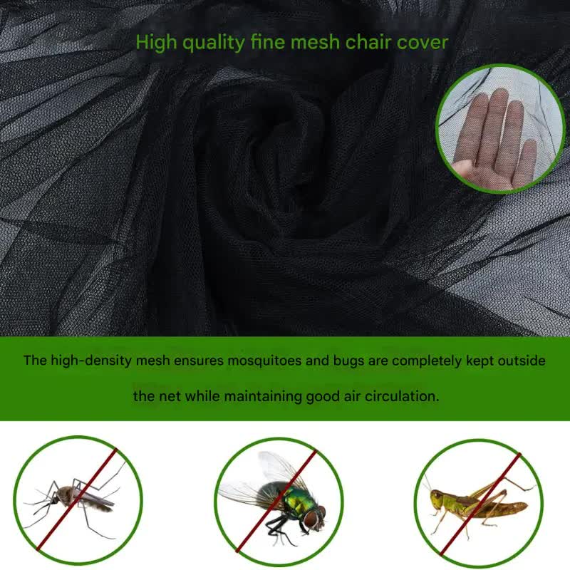 Portable Outdoor Chair Cover with Mosquito Net & Sun Canopy - UV & Water-Resistant Shelter for Camping & Fishing(black 185*125*205CM)(not including stand)