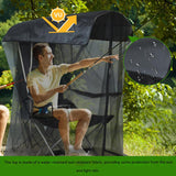 Portable Outdoor Chair Cover with Mosquito Net & Sun Canopy - UV & Water-Resistant Shelter for Camping & Fishing(black 185*125*205CM)(not including stand)