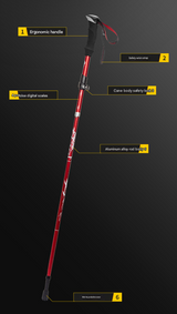 Long Black Ultralight Foldable Hiking Pole - Adjustable Aluminium Trekking Stick with EVA Grip for Outdoor Walking & Climbing