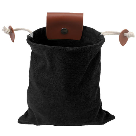 Black Collapsible Canvas Foraging Pouch - Hands-Free Belt Bag for Hiking & Camping Activities