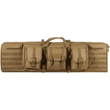 VEVOR Rifle Bag, 42 inch Tactical Double Long Gun Bag, Soft Rifle Case with Lockable Zipper, Portable Handle & Shoulder Strap, 3 Large Storage Pockets Rifle Case for Two 40" Rifles & 2 Pistols, Brown