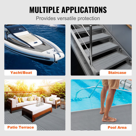 VEVOR EVA Boat Decking: 94.5" Ã— 45.7" (2400 Ã— 1161 mm), 6 mm Self-Adhesive Non-Slip Marine Flooring  29.9 sq.ft (2.78 mÂ²)