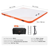 VEVOR Inflatable Floating Dock, 7 x 7FT Inflatable Dock Platform, Non-Slip Water Floating Dock Mat with Portable Carrying Bag & Detachable Ladder, Floating Platform Island Raft for Pool Beach Ocean