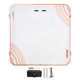 VEVOR Inflatable Floating Dock, 7 x 7FT Inflatable Dock Platform, Non-Slip Water Floating Dock Mat with Portable Carrying Bag & Detachable Ladder, Floating Platform Island Raft for Pool Beach Ocean