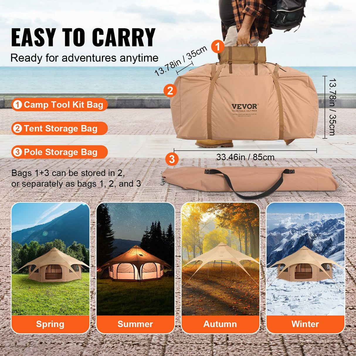 Canvas Bell Tent with Stove Jack