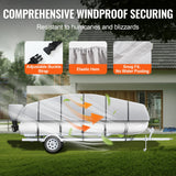 VEVOR Pontoon Boat Cover 800D Waterproof Trailerable 23-24 ft with Storage Bag