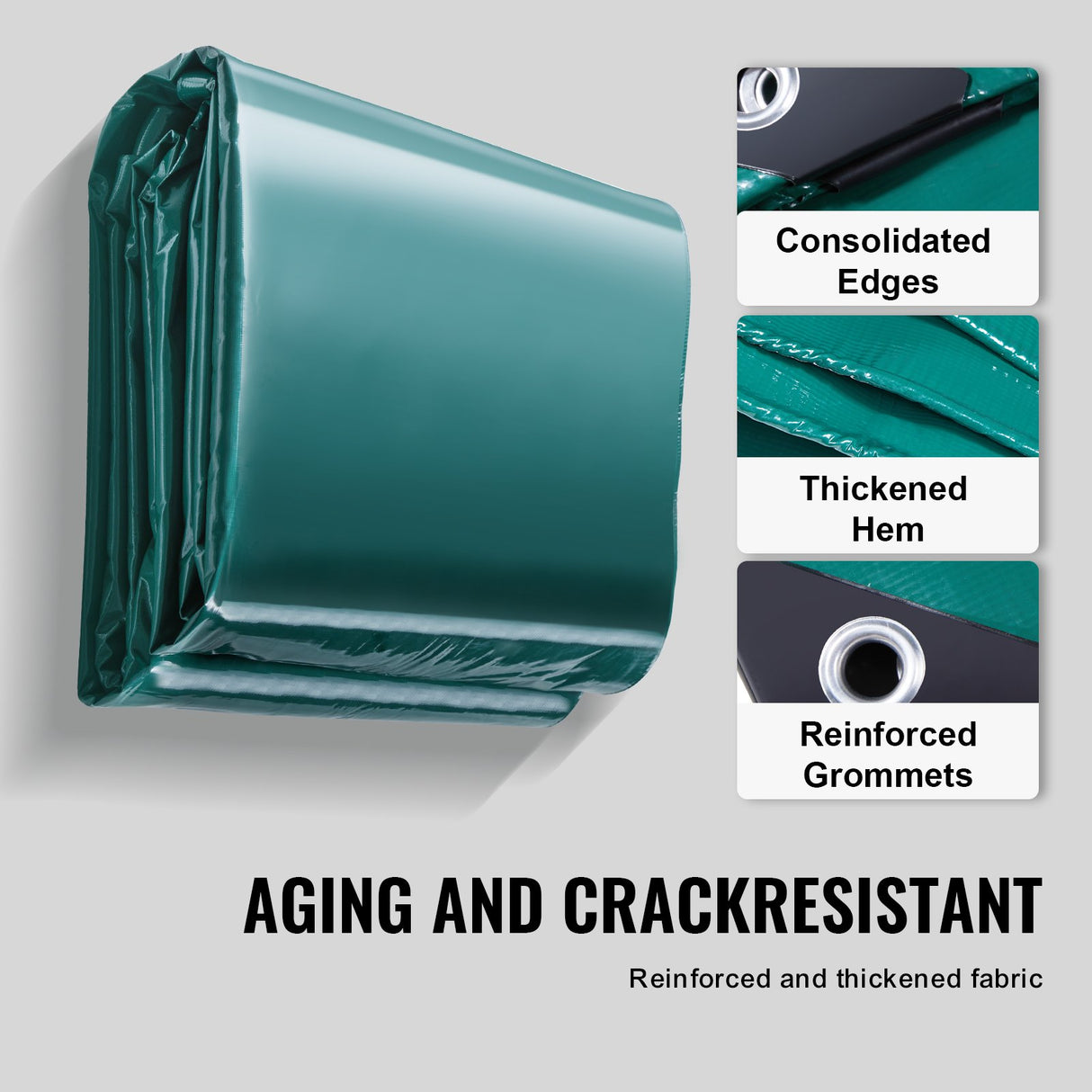 PVC Waterproof Tarp | 16.5 x 29.5 ft Heavy Duty | Green