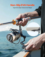 Rod and Fishing Reel Combo, IM6 Fiberglass & Carbon Fibre Spinning Rod and Reel Combo