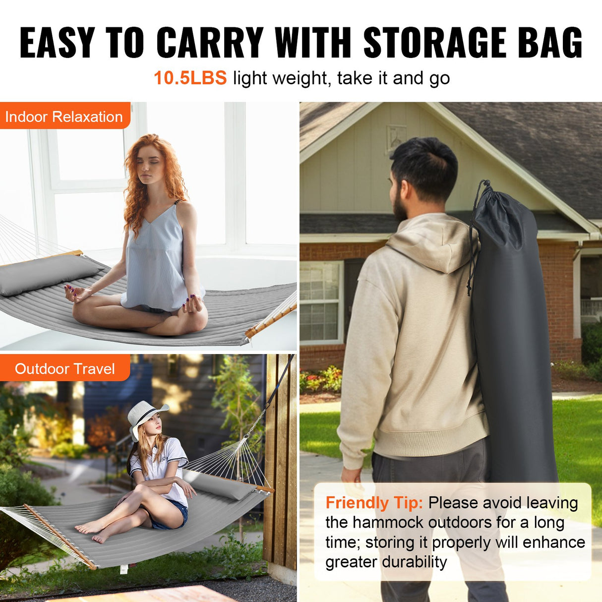 Double Quilted Fabric Hammock | 12 FT | 2 Person