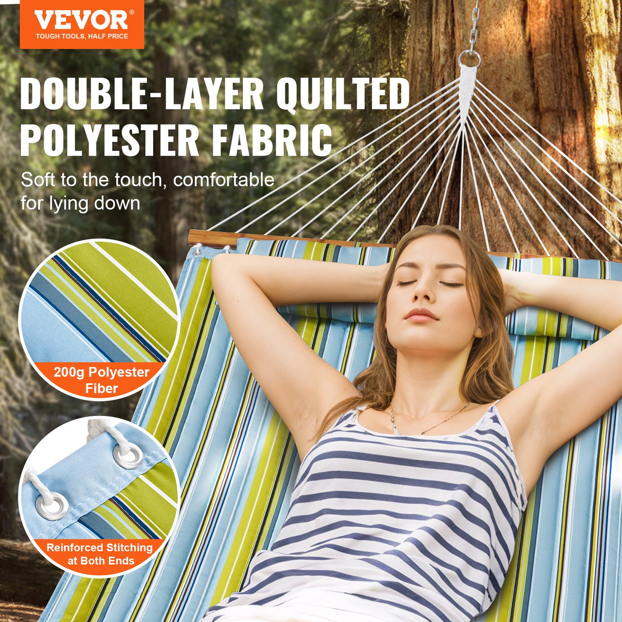 Double Quilted Fabric Hammock | 12 FT | 2 Person