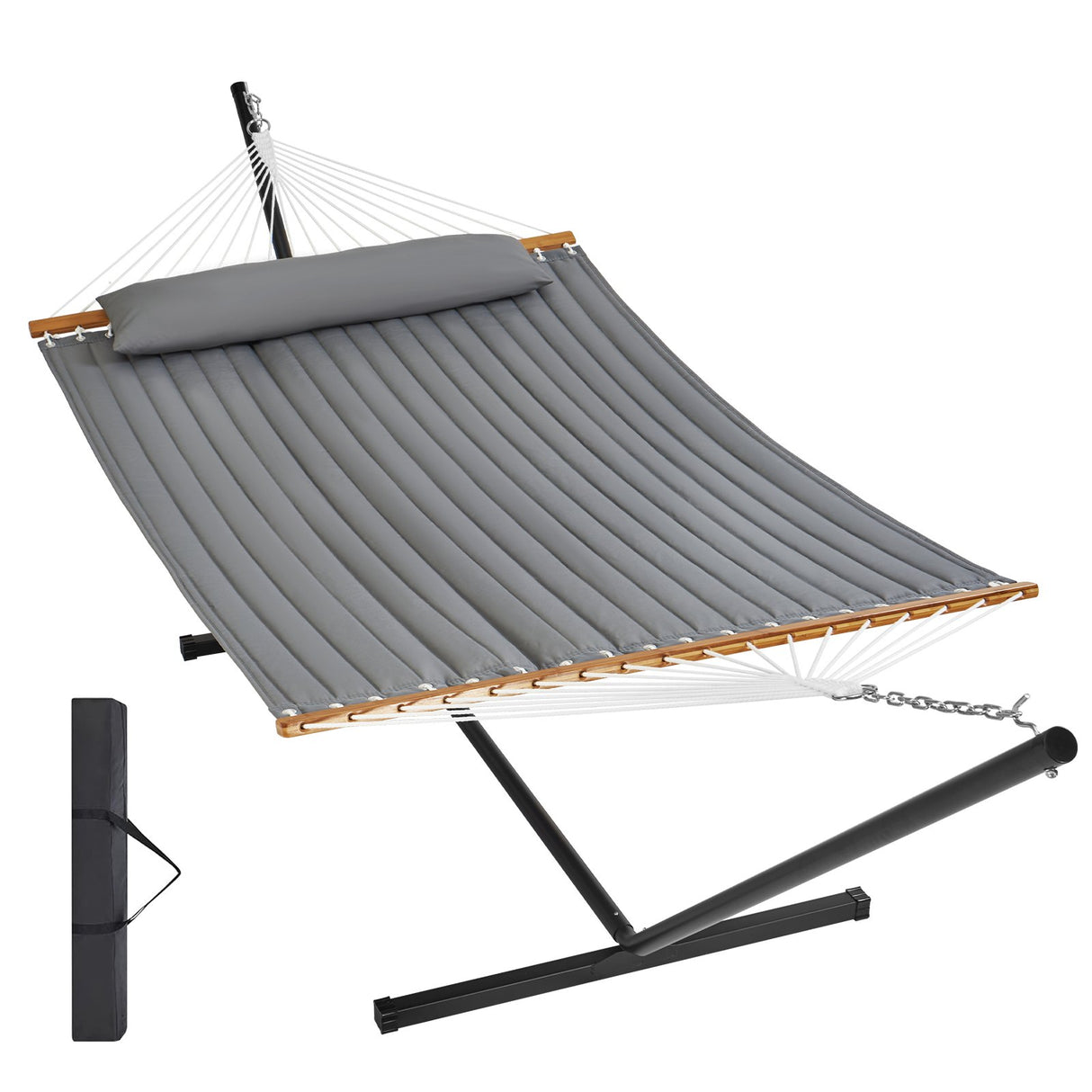 Double Quilted Fabric Hammock | Two Person | Stand included