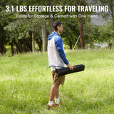 VEVOR Folding Camping Table, Outdoor Portable Side Tables, Lightweight Fold Up Table, Aluminum Alloy Ultra Compact Work Table with Carry Bag, For Cooking, Beach, Picnic, Travel, 22.2x15.9 inch, Black