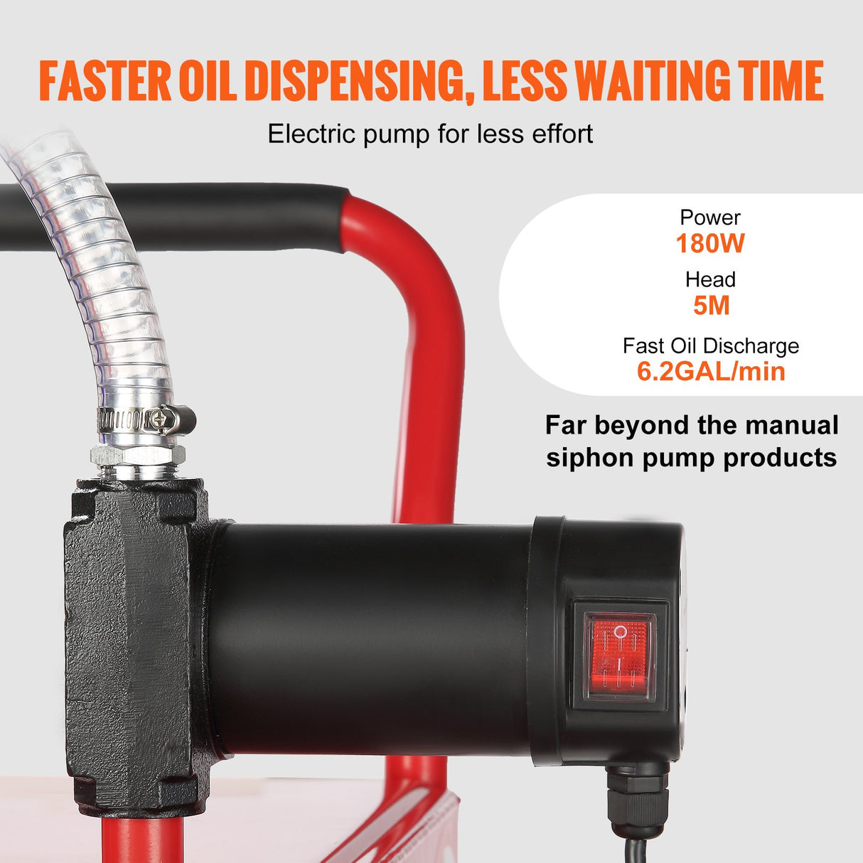 VEVOR 30 Gallon Fuel Caddy Portable Storage Tank 23.5 L/min with 180W Pump