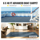 VEVOR Deep Blue Marine Carpet – 6 ft × 49.2 ft (1.83 × 15.00 m), Marine-Grade Outdoor Runner with Waterproof TPR Backing, Non-Slip, UV & Mould-Resistant