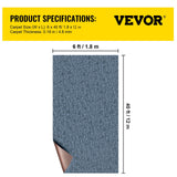 VEVOR Deep Blue Marine Carpet – 6 ft × 49.2 ft (1.83 × 15.00 m), Marine-Grade Outdoor Runner with Waterproof TPR Backing, Non-Slip, UV & Mould-Resistant