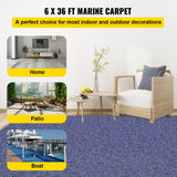 VEVOR Deep Blue Marine Carpet – 6 ft × 36 ft, marine-grade carpet for boats with waterproof backing, suitable for outdoor use, non-slip runner rug.