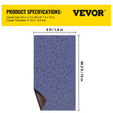 VEVOR Deep Blue Marine Carpet – 6 ft × 49.2 ft (1.83 × 15.00 m), marine-grade outdoor runner with waterproof TPR backing, non-slip, UV & mould-resistant.