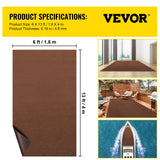 VEVOR Deep Brown Marine Carpet – 6 ft × 13 ft (1.8 × 4.0 m), Marine-Grade Indoor/Outdoor Carpet with Waterproof TPR Backing, Non-Slip, UV & Mould-Resistant