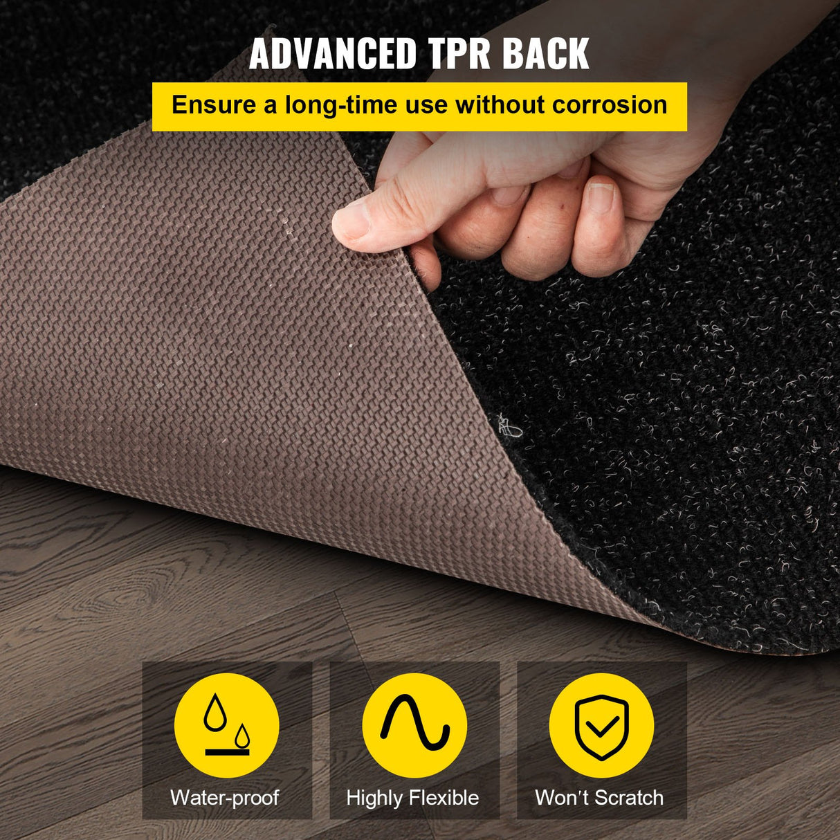 VEVOR Charcoal Black Marine Carpet – 6 ft × 13 ft, indoor/outdoor marine-grade carpet.