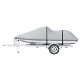 VEVOR Jet Ski Cover 320-342 cm Trailerable Waterproof PWC Cover, Heavy-duty 600D Marine Grade PU Oxford Fabric, UV Resistant Seadoo Cover with Buckle Straps, Personal Watercraft Covers, Grey+Blue