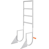 VEVOR Dock Ladder, Flip-Up 4 Steps, 159 kg Load Capacity, Aluminum Alloy Pontoon Boat Ladder with 50.8 mm Wide Step & Nonslip Rubber Mat, Easy to Install for Ship/Lake/Pool/Marine Boarding