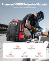 VEVOR 25.2L Welding Backpack 1680D Polyester Welder Backpack for Tool and Helmet