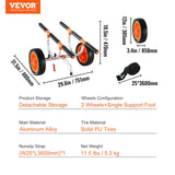 VEVOR Adjustable Kayak Cart Canoe Boat Carrier 450lbs Load with 12'' Solid Tires