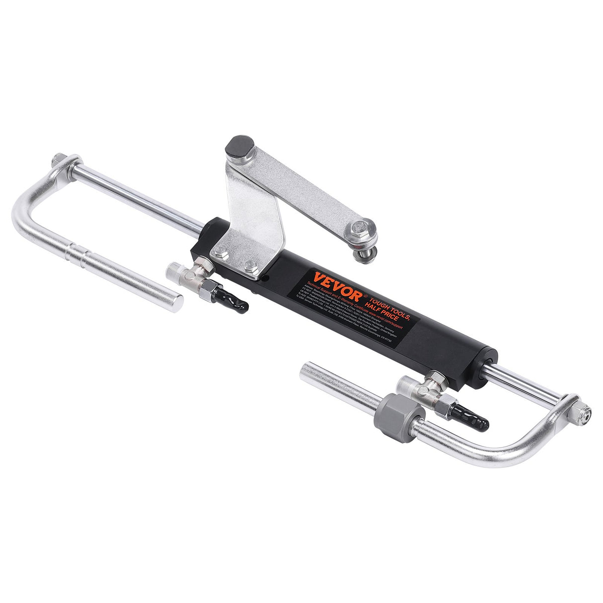 VEVOR 90HP Hydraulic Outboard Steering Kit — Complete Marine Steering System with Helm Pump, Cylinder & 2×24ft Hoses