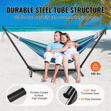 VEVOR Portable Hammock Stand, 450lbs Capacity Steel Hammock Stand for 2 Person, Heavy Duty Adjustable Hooks Hammock Frame Fits 9.5-12.6 ft Hammocks, Space Saving with Carrying Bag for Outdoor or Indoor