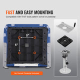 VEVOR Boat Seat, 480 mm Low Back Boat Seat, Folding Boat Chair with Thickened Sponge Padding and Hinge, Fold-Down Boat Captain Chair for Fishing Boat, Sightseeing Boat, Speedboat, Canoe, 1-Piece