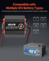 VEVOR 12V 20A DC to DC Charger Battery Charger 250W for Lead-Acid Lithium AGM