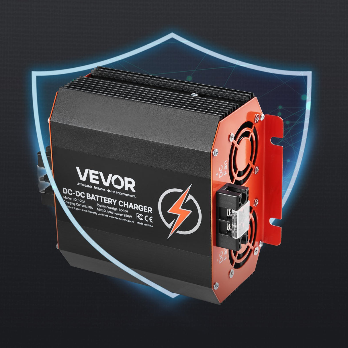 VEVOR 12V 20A DC to DC Charger Battery Charger 250W for Lead-Acid Lithium AGM