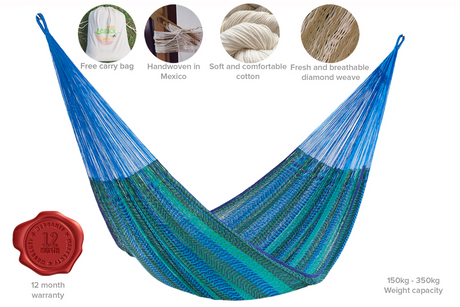 Mayan Legacy Bed Cotton hammock - Classic in Caribe colour