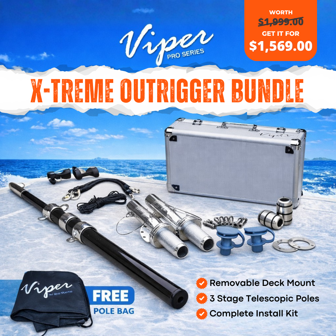 Viper Xtreme Outrigger Bases, 3 Stage Poles & Lines Bundle - Deck Mount