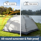 Weisshorn Camping Tent Instant Tent Pop up 2 Person Outdoor Hiking Tents Hiking Beige