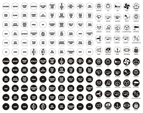 Switch Panel Name Plates - Black & White 19mm Round