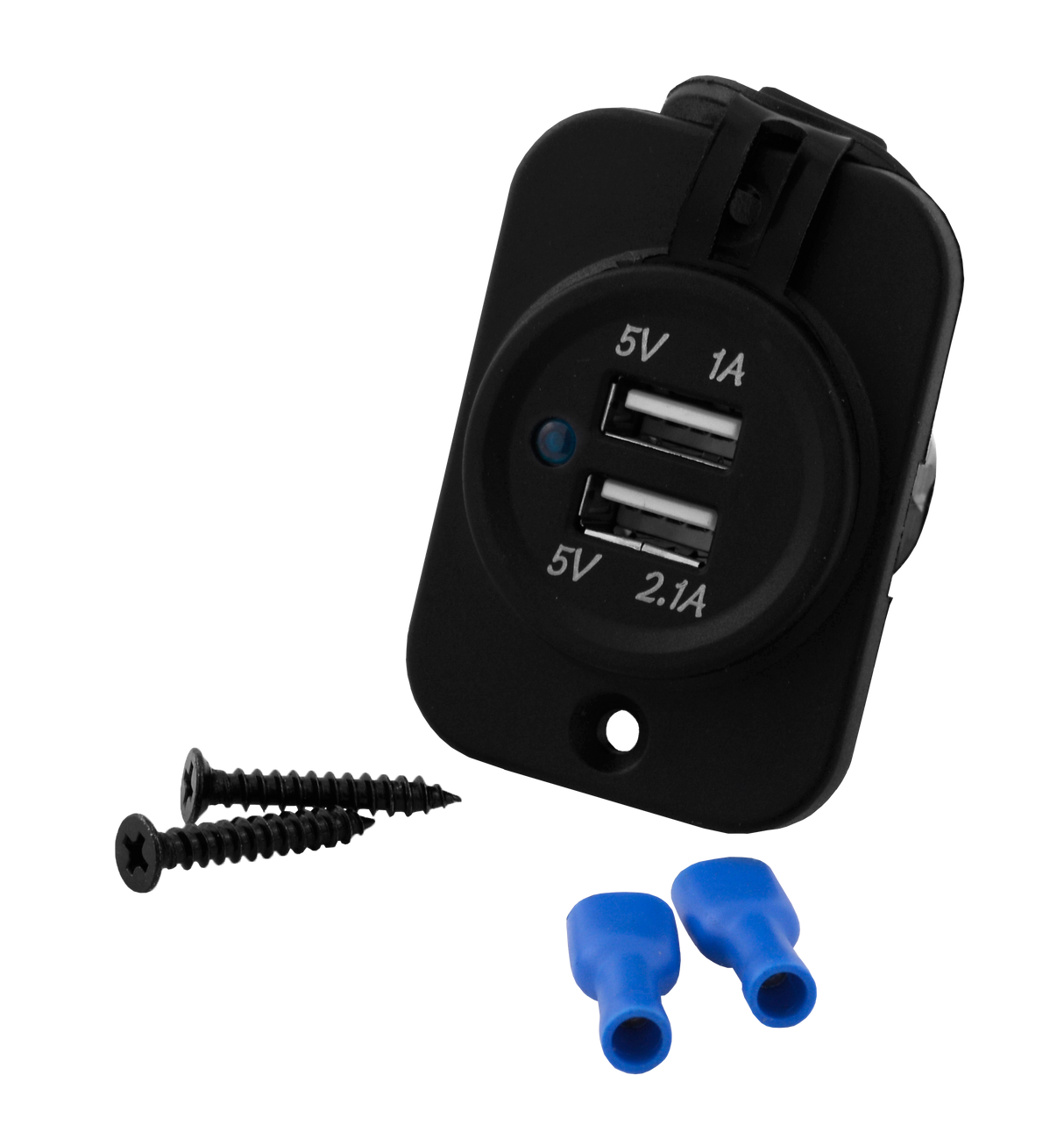 Marine Dual Usb Ports 12V Flush Mount Inc Cable And Fixing Hardware