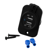 Marine Dual Usb Ports 12V Flush Mount Inc Cable And Fixing Hardware