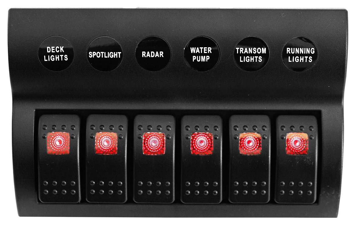 6 Gang Switch Panel With Circuit Breakers - Pre Wired
