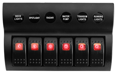 6 Gang Switch Panel With Circuit Breakers - Pre Wired