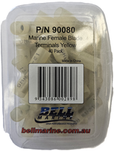 Marine Glue Lined Female Blade Terminal Yellow - 6-8mm - 40 Pack