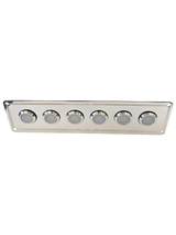 6 gang INLINE stainless steel switch panel with 20A backlit switches