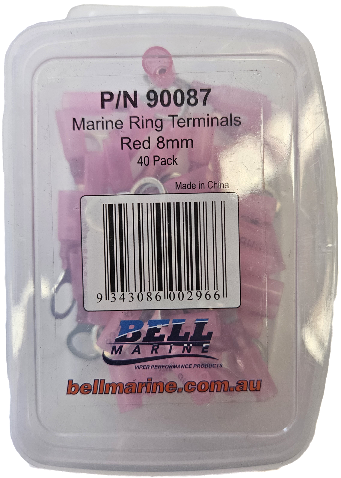 Marine Glue Lined Ring Terminal Red - 8mm - 40 Pack