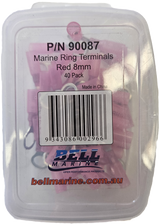 Marine Glue Lined Ring Terminal Red - 8mm - 40 Pack