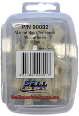 Marine Glue Lined Ring Terminal Yellow - 6mm - 30 Pack